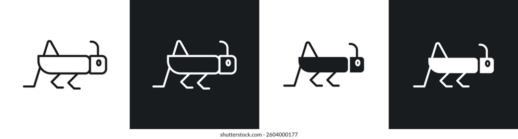 Locust icon symbol collection on white background.