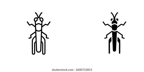 Locust icons set for apps and web ui designs. simple isolated graphics.