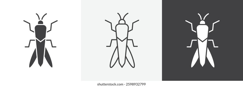 Locust icons in Thin line black color. flat simple vector symbols illustration.