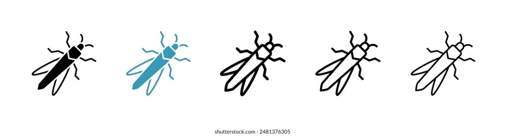 Locust line icon vector set.