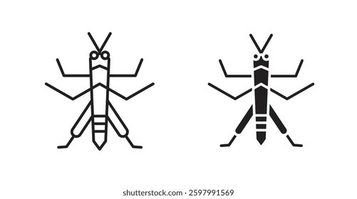 Locust line icon vector set.
