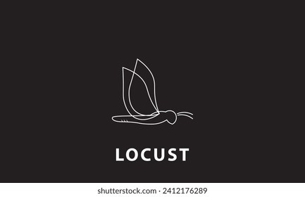 Locust logo vector design in white.