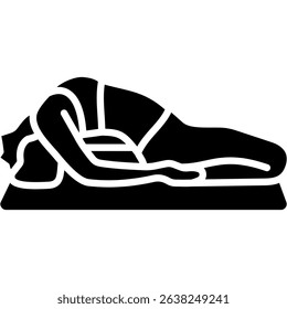 Locust Pose Icon Glyph Vector Illustration