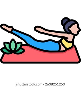 Locust Pose Icon Lineal Color Vector Illustration