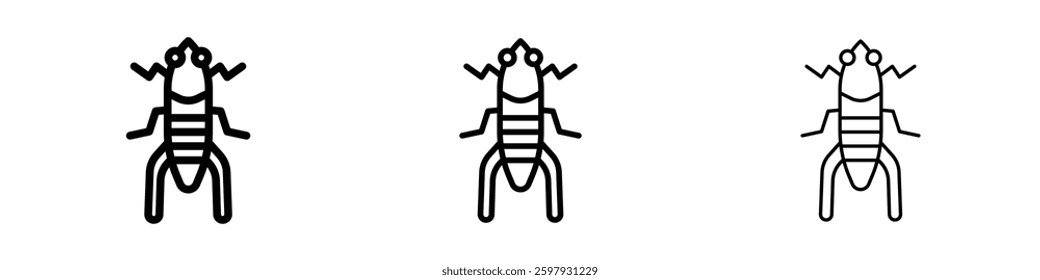 Locust thin line vector icon set.