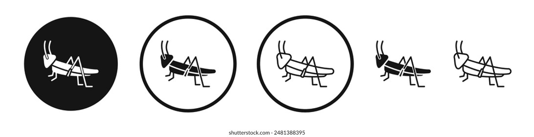 Locust vector icon set in black and white color.