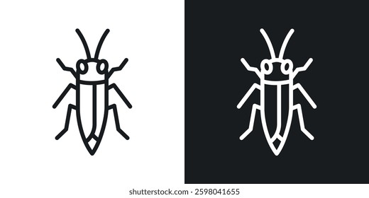Locust vector icon set in black and white color.