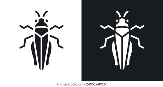 Locust vector icon set in solid style.