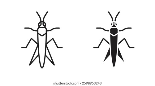 Locust vector line icon illustration collection.