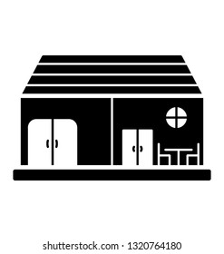 Lodge glyph vector icon 