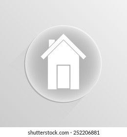 lodge icon  on a white button with shadow 
