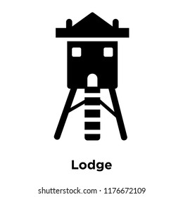 Lodge icon vector isolated on white background, logo concept of Lodge sign on transparent background, filled black symbol