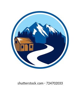 Lodge with mountain and river views
