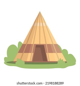 Lodge tent icon cartoon vector. Camping house. Nature weekend