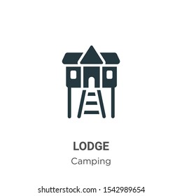 Lodge vector icon on white background. Flat vector lodge icon symbol sign from modern camping collection for mobile concept and web apps design.