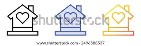 lodging icon. Linear, Blue Fill and Gradient Style Design Isolated On White Background