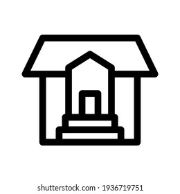 Unterkunftssymbol oder Logo einzeln auf Zeichen, Vektorgrafik - hochwertige Vektorsymbole mit schwarzem Hintergrund
