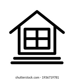 Unterkunftssymbol oder Logo einzeln auf Zeichen, Vektorgrafik - hochwertige Vektorsymbole mit schwarzem Hintergrund
