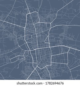 Lodz city map poster. Map of Lodz street map poster. Lodz map vector illustration.