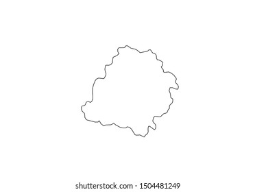 Lodz Voivodeship outline map Poland region country state province area