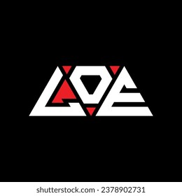 LOE triangle letter logo design with triangle shape. LOE triangle logo design monogram. LOE triangle vector logo template with red color. LOE triangular logo Simple, Elegant, and Luxurious design.