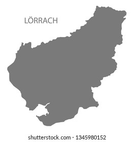 Loerrach county map of Baden Wuerttemberg Germany