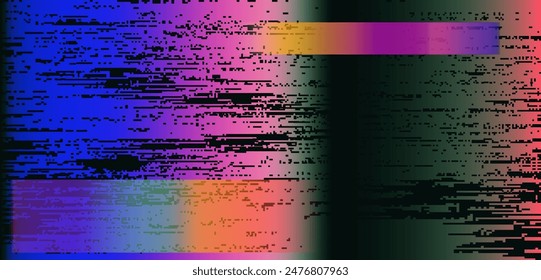 Lo-fi glitched vector background with pixel rainbow ambient flickers.