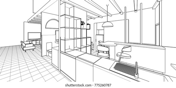 
loft, 3d illustration