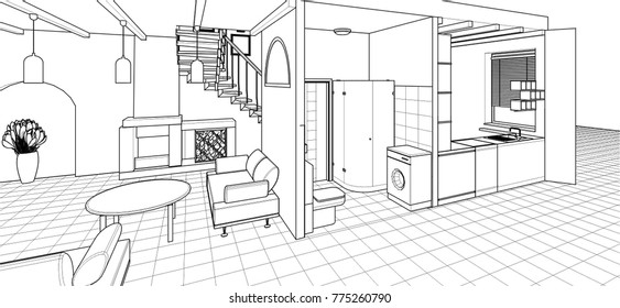 
loft, 3d illustration