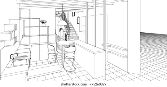 
loft, 3d illustration
