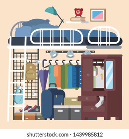 loft bed design illustration vector