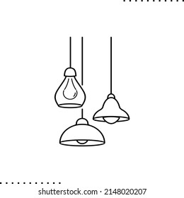 Loft lamp, Edison bulbs vector isoleted on white