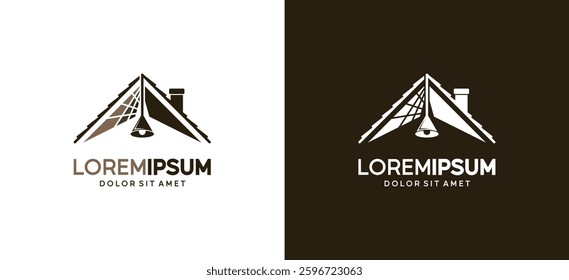 Loft logo design with classic house roof symbol