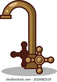loft-style bathroom faucet icon for a website, furniture catalog