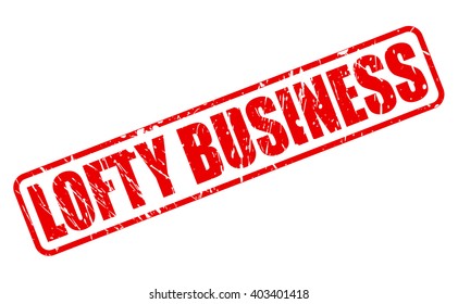 LOFTY BUSINESS red stamp text on white