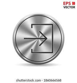 Log in arrow sign icon in 3D button. Eps 10 vector illustration.