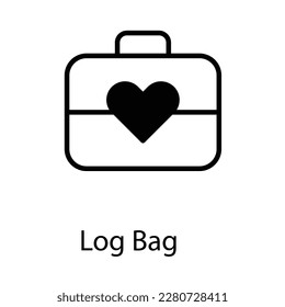 Log bag icon design stock illustration