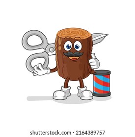 the log barber cartoon. cartoon mascot vector