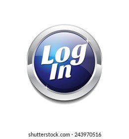 log In Blue Vector Icon Button