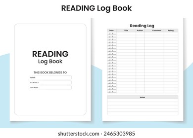 Log Book design template, journal interior design with black and white paper pattern style, KDP interior design template to store your personal information