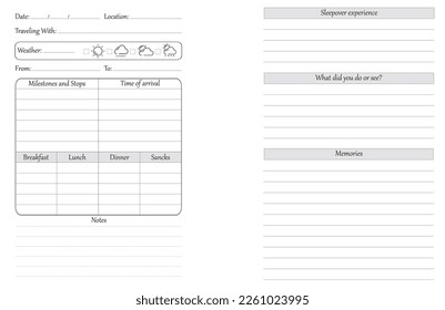 Log Book for Road Trips Manuscript Size - 6 x 9 inches