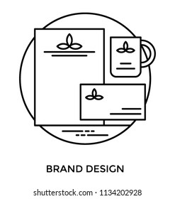 Log of a brand created on a paper, sketched and then pasted on a cup, a whole process to showcase brand design concept 