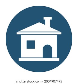 Log building white glyph with color background vector icon which can easily modify or edit 