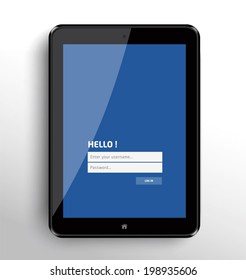 Log in by the tablet  