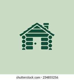Log cabin camping home graphic icon logo