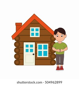 log cabin camping icon