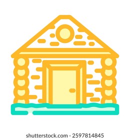 log cabin color icon vector. log cabin sign. isolated symbol illustration