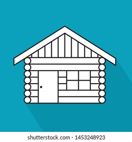 log cabin, cottage icon- vector illustration