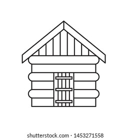 log cabin, cottage icon- vector illustration