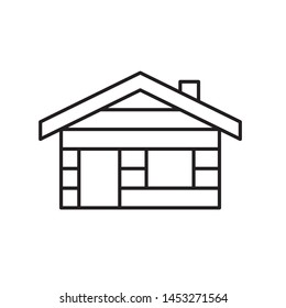 log cabin, cottage icon- vector illustration